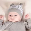 Nicol - Kisfiú bordázott sapka szürke-fehér 56
