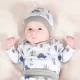 Nicol - Muki kisfiú átlapolós baba body autók-erdő fehér 56