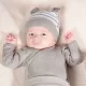 Nicol - Muki kisfiú bordázott baba body szürke 62