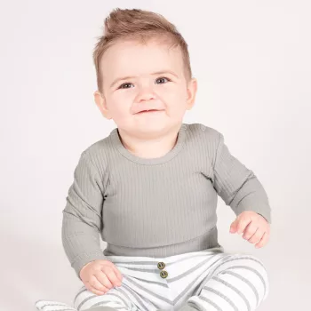 Nicol - Muki kisfiú bordázott body szürke 80