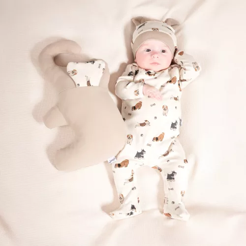 Nicol - Eddy kisfiú ujjatlan rugdalózó krém autók 62