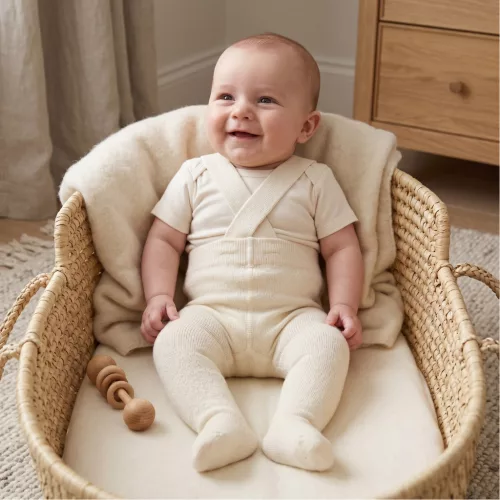 Bambusz uniszex leggings harisnya krém 104/110