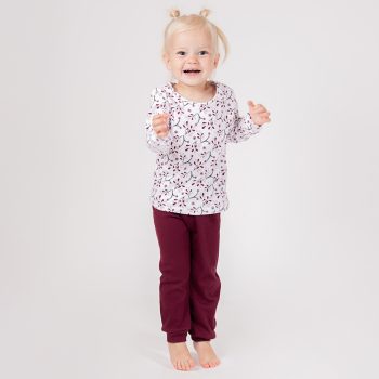   Nicol - Alisa kislány kétrészes pizsama virágok bordó 98