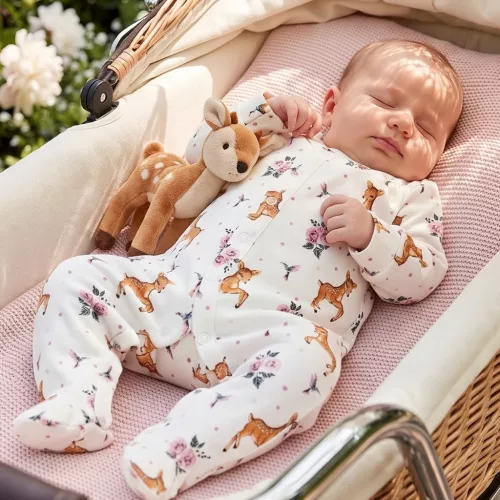 Nicol - Lala kislány patentos rugdalózó ekrü őzike 62
