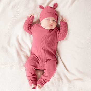   Nicol - Lala kislány cipzáras bordázott rugdalózó rózsaszín 86