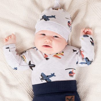 Nicol - Willy kisfiú baba body szürke repülők 62