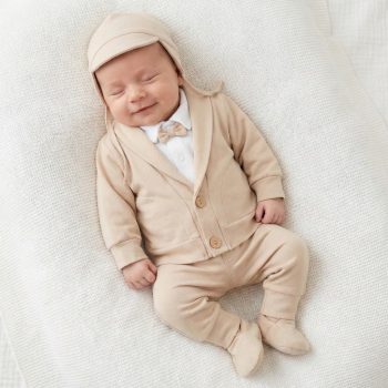 Nicol - Elegant ötrészes kisfiú együttes bézs 56