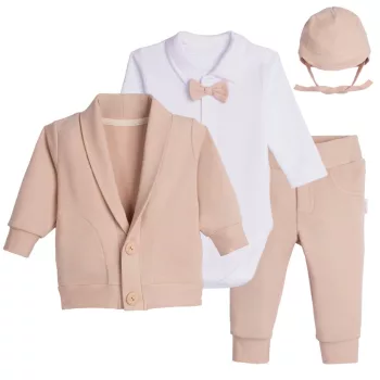Elegant kisfiú négyrészes együttes bézs 80