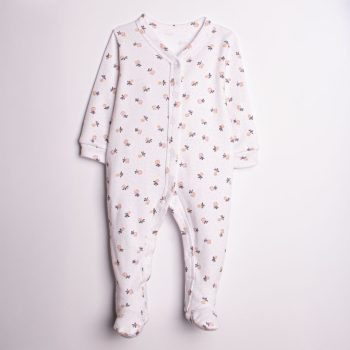 Nicol - Ola kislány rugdalózó virágok fehér 56