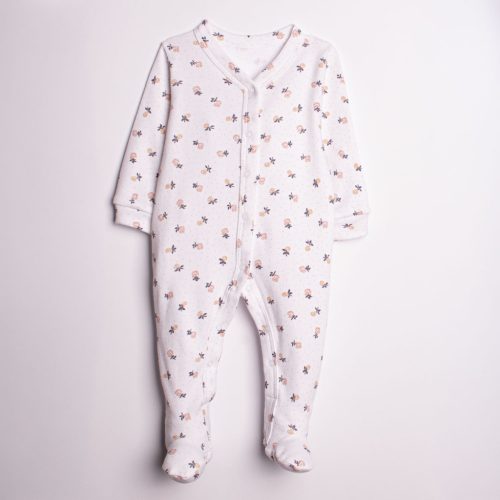 Nicol - Ola kislány rugdalózó virágok fehér 62