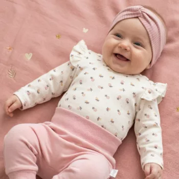 Nicol - Ola kislány fodros body virágok fehér 68