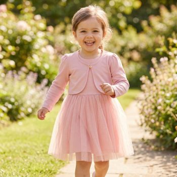 Nicol - Ola kislány ruha és bolero szett rózsaszín 98