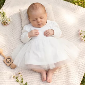 Nicol - Kiku kislány body-ruha tüll díszítéssel 56