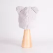 Nicol kisfiú FARMA füles teddy plüss baba sapka pamutbéléssel fehér-világosszürke 80/86