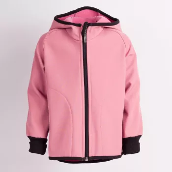   Nicol kislány SOFTSHELL, MERINO kapucnis softshell kabát 20 000 mm-es membránnal púderrózsaszín-fekete 86