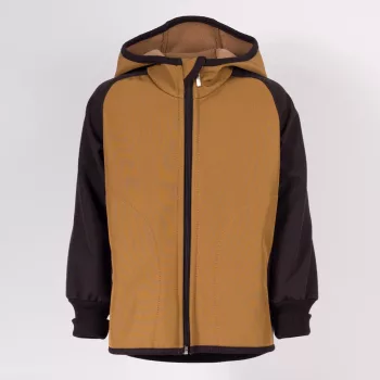   Nicol kisfiú SOFTSHELL, MERINO kétszínű kapucnis softshell kabát 20 000 mm-es membránnal olívazöld-fekete 86