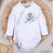 Nini kisfiú Baby Bear Pilot 4 részes repülős macimintás organikus pamut baba szett bodyval, talpas babanadrággal, sapkával és kendővel fehér-kék 62