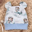 Nini kisfiú Baby Bear Pilot 4 részes repülős macimintás organikus pamut baba szett bodyval, talpas babanadrággal, sapkával és kendővel fehér-kék 62