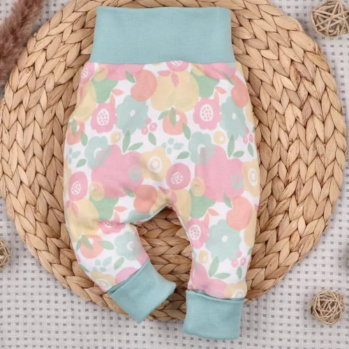 Nini - Colour Flowers kislány leggings virágok menta 62