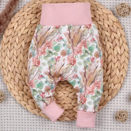 Nini - Colour Flowers kislány leggings virágok rózsaszín 56