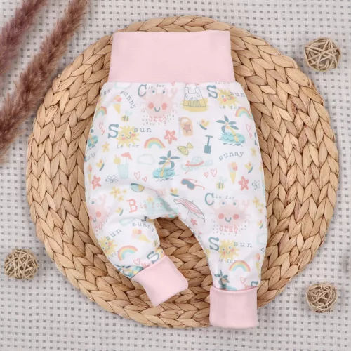 Nini - Sunny kislány leggings fehér-rózsaszín 74