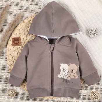 Nini - Sweet Bears kisfiú cipzáras pulcsi maci barna 56