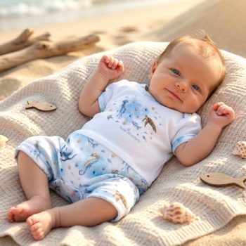 Nini - Sea of joy kisfiú pamut napozó 56