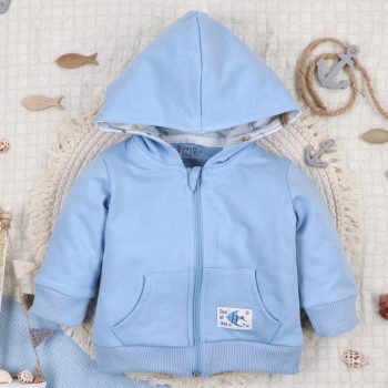 Nini - Sea of joy kapucnis kisfiú kardigán kék 56