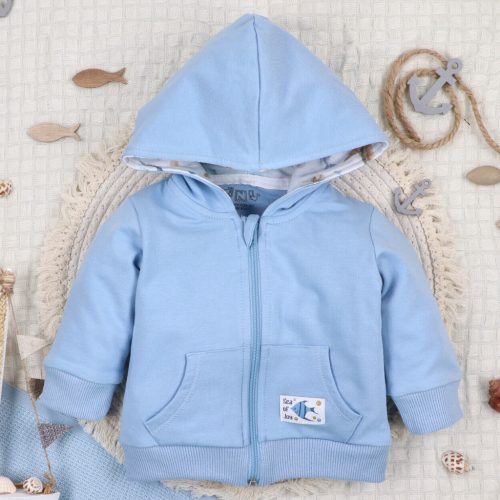 Nini - Sea of joy kapucnis kisfiú kardigán kék 74