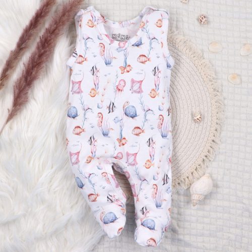 Nini - Underwater World kislány ujjatlan rugdalózó fehér-lila 62