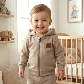 Nini - Sky Journey kisfiú kapucnis kardigán barna 56