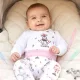 Nini uniszex Happy Animals organikus pamut átlapolós baba body fehér állatmintás 56