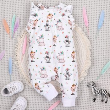 Nini - Happy Animals kislány rugdalózó fehér 56