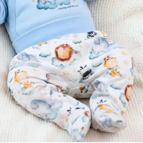 Nini - Little Dreamers kisfiú lábfejes nadrág fehér-kék 62