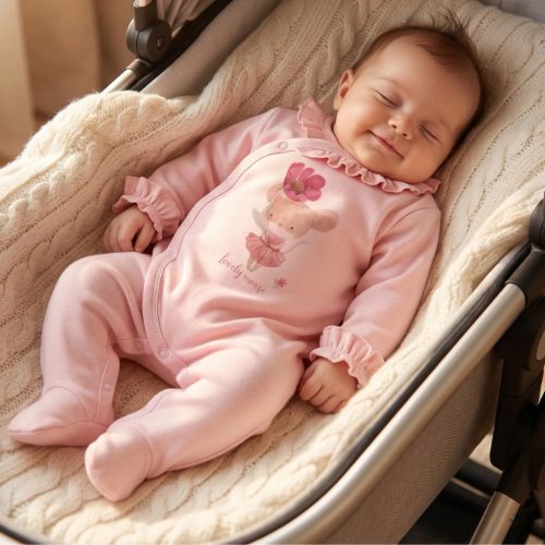 Nini - Balloon Friends kislány rugdalózó egérke rózsaszín 86