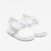 NEW BABY cipő_03_0-3 Gyönyörű kislány szatén elegáns cipő keresztelőre fehér