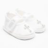 NEW BABY cipő_06_3-6 Gyönyörű kislány szatén elegáns cipő keresztelőre fehér