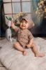 RAINBOW05_86 Nyári muszlin kislány baba sapka - fejkendő napellenzővel