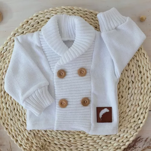 COLORS kisfiú kötött kardigán fehér 80