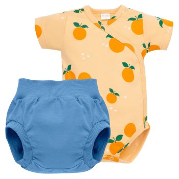   Pinokio - Fruit & Sun kétrészes kislány együttes kék-narancssárga 56
