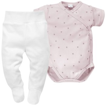 Kétrészes kislány együttes fehér-rózsaszín 50