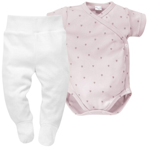 Kétrészes kislány együttes fehér-rózsaszín 50