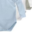 Pinokio - Lovely Day háromrészes bordázott baba body kék-fehér-szürke 68