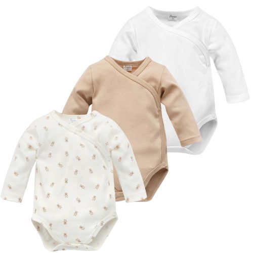 Pinokio - Lovely Day háromrészes uniszex baba body szett maci ekrü-bézs-fehér 68