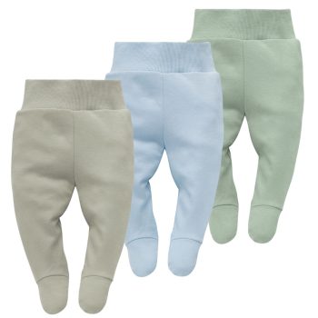   Pinokio - Lovely Day kisfiú háromrészes lábfejes baba nadrág szett szüre-kék-zöld 56