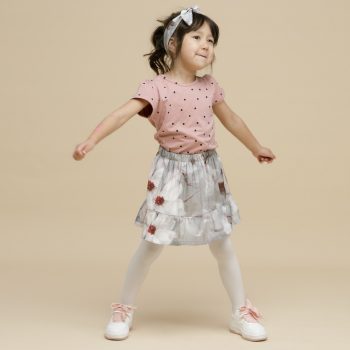   Pinokio - Tres Bien háromrészes kislány együttes rózsaszín-szürke 110