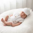 Zyzio & Zuzia kisfiú 4 részes muszlin baba együttes bodyval, kantáros rövidnadrággal, sapkával és csokornyakkendővel hófehér 56