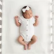 Zyzio & Zuzia kislány 3 részes muszlin baba szett bodyval, vállpántos szoknyával és hajpánttal fehér 74