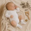 Zyzio & Zuzia uniszex fehér nyomásmentes baba zokni 3-6 hónap