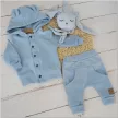 Zyzio & Zuzia kisfiú 2 részes baba melegítő szett gombos kapucnis felsővel és nadrággal világoskék 56